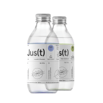 Jus(t) Mix - 6+6/12+12 Flaschen. Es ist Soda, Gin, Verjus und botanische Essenzen von Lavendel und Rosmarin.